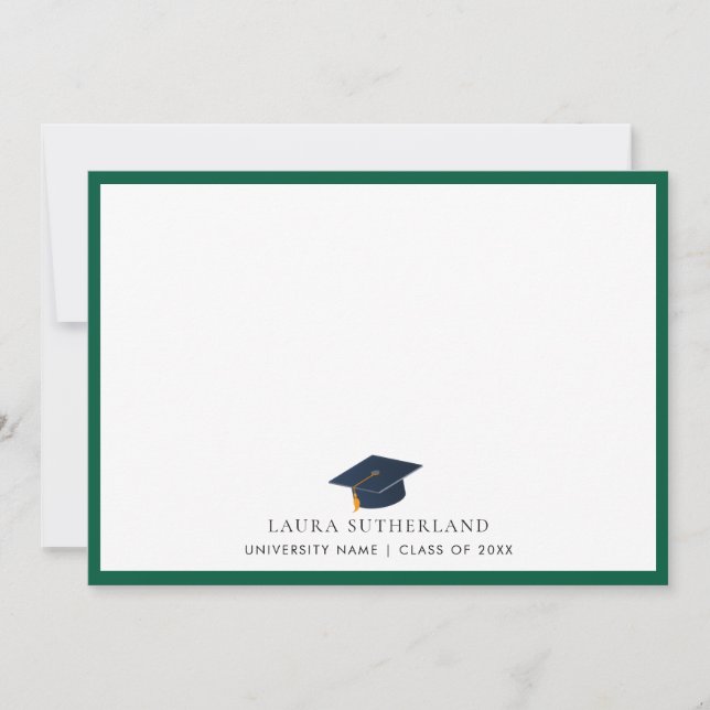 Modern minimalist klass av 2026 examensmössa anteckningskort (Framsida)