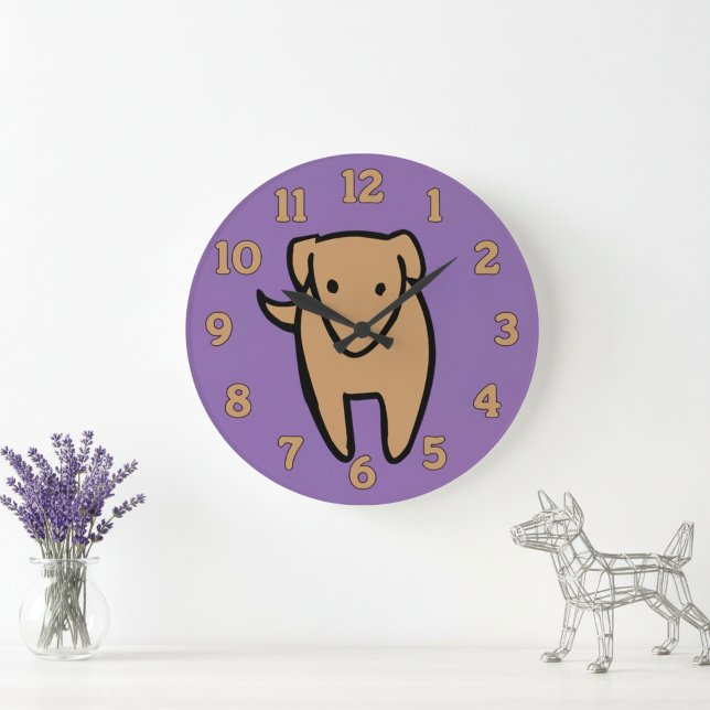 Modern minimalist konst väggklocka för hundälskare (Modern wall clock for dog lovers.)