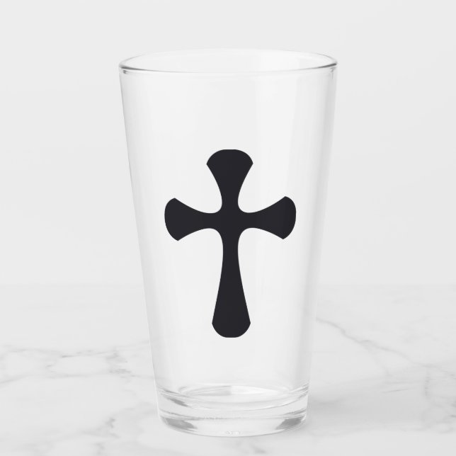 Modern minimalist kors samtida kristen konst glaskopp (Framsida)