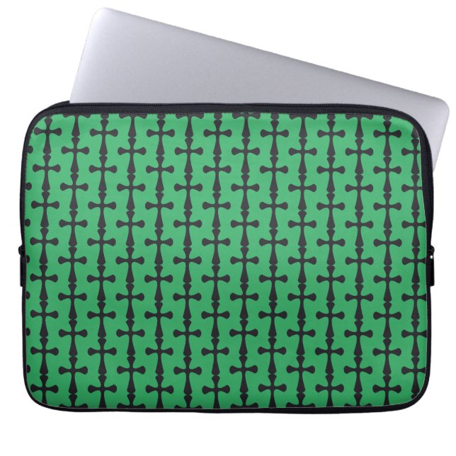 Modern minimalist kors samtida kristen konst laptop fodral (Framsidan)