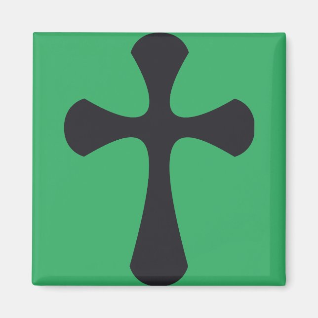 Modern minimalist kors samtida kristen konst magnet (Framsidan)