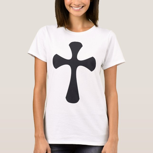 Modern minimalist kors samtida kristen konst t shirt (Framsida)