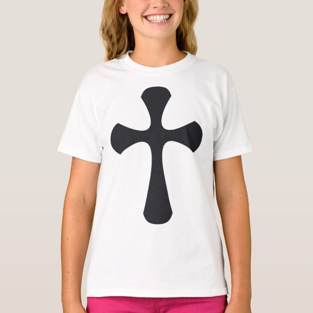 Modern minimalist kors samtida kristen konst t shirt (Framsida)