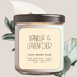 Modern minimalist kosmetik ljusstake förpackning fyrkantigt klistermärke