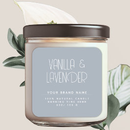 Modern minimalist kosmetik ljusstake förpackning fyrkantigt klistermärke