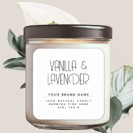 Modern minimalist kosmetisk ljusstake förpackning fyrkantigt klistermärke