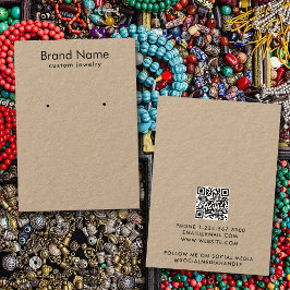 Modern Minimalist Kraft Jewelry Display Card Visitkort