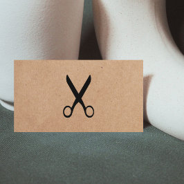 Modern minimalist Kraft Papper Black Hair Stylist Visitkort