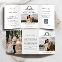 Modern minimalist kröningsmonogram bröllopsinbjuda