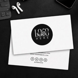 modern minimalist Lägg till din egen logotyp vit Visitkort