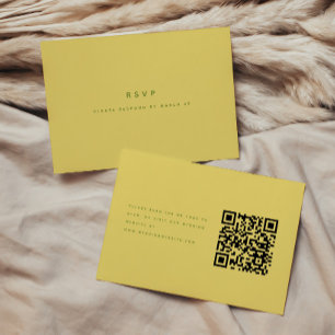 Modern minimalist lemon gul bröllops QR-kod OSA Kort