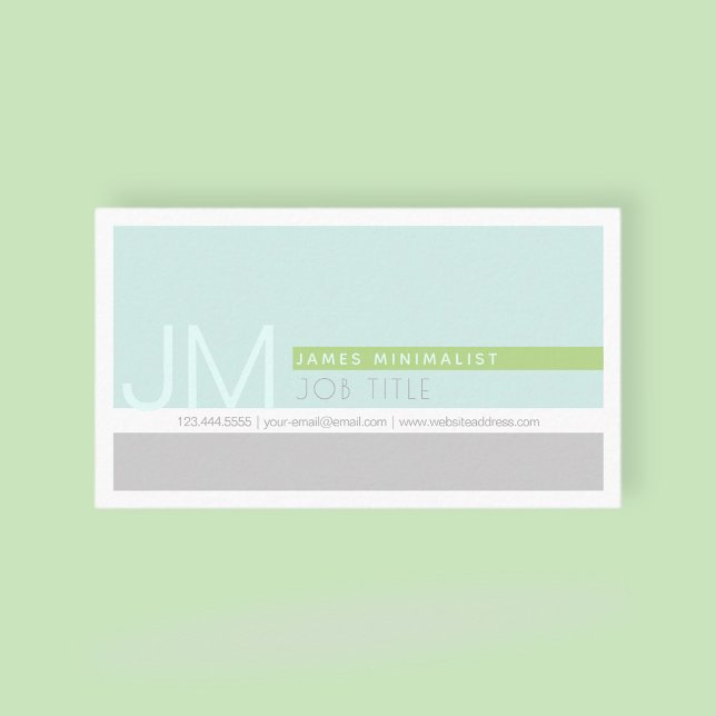 Modern minimalist | Light Blue Grönt Grått Visitkort (Skapare uppladdad)