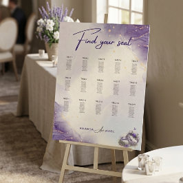 Modern minimalist lila lilawedding platskarta poster