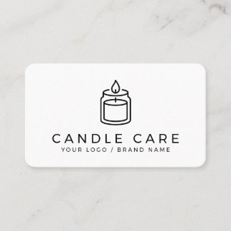 Modern Minimalist Line Art Candle Care Instruction Visitkort