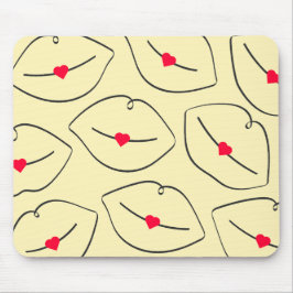 Modern Minimalist Line Art Lips Sunshine Yellow Musmatta