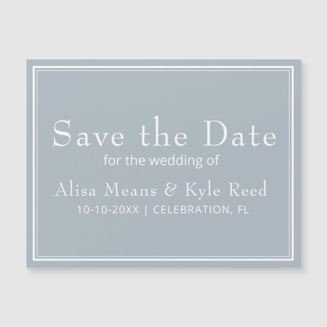 Modern minimalist ljusgrå Save the Date (Framsida)