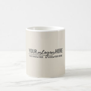 Modern minimalist logotyp för havregrynsaffärer kaffemugg