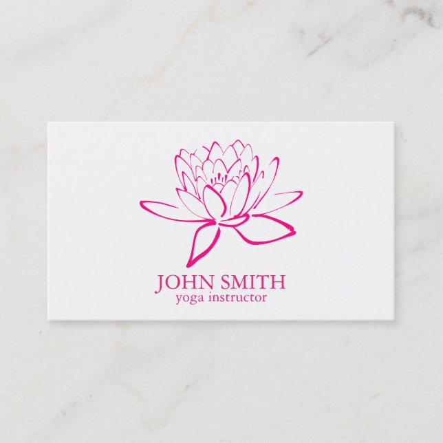 Modern Minimalist Lotus Yoga-instruktör Visitkort (Framsida)