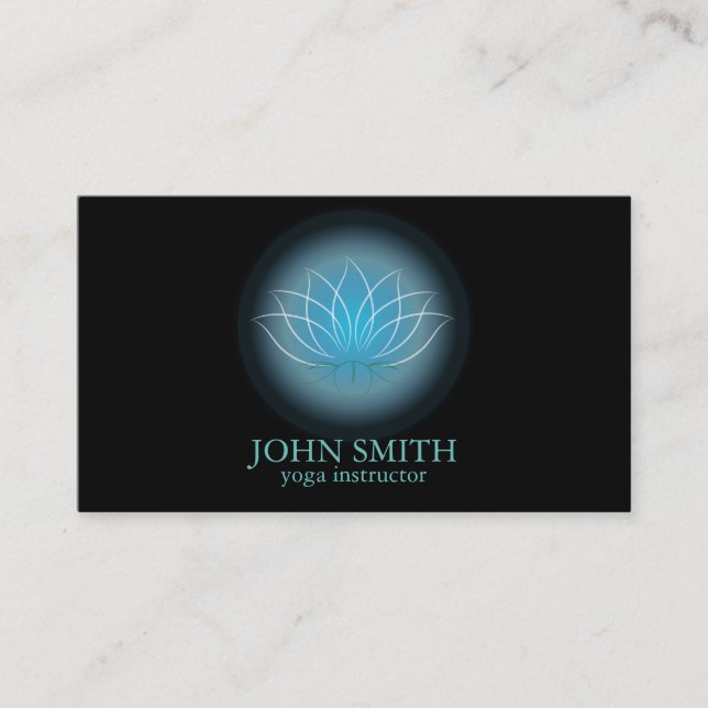 Modern Minimalist Lotus Yoga-instruktör Visitkort (Framsida)