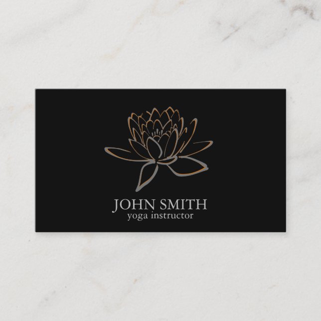 Modern Minimalist Lotus Yoga-instruktör Visitkort (Framsida)