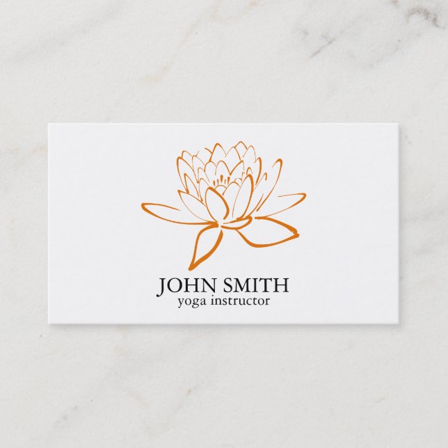 Modern Minimalist Lotus Yoga-instruktör Visitkort (Framsida)