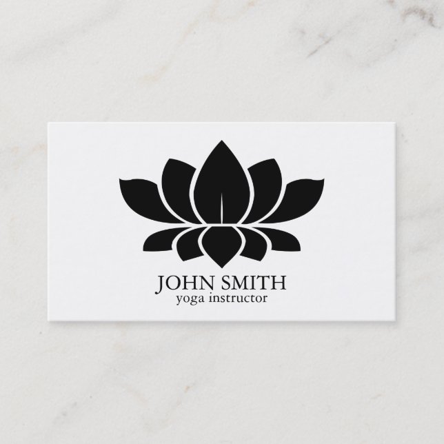 Modern Minimalist Lotus Yoga-instruktör Visitkort (Framsida)