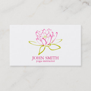 Modern minimalist lotus yogainstruktör visitkort
