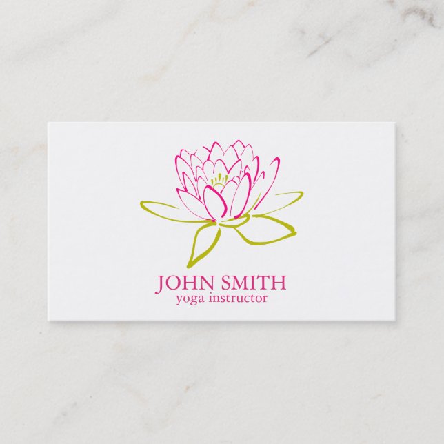 Modern minimalist lotus yogainstruktör visitkort (Framsida)