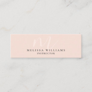 Modern Minimalist Luxe Monogrampastellrodnad Mini Visitkort