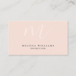 Modern Minimalist Luxe Monogrampastellrodnad Visitkort