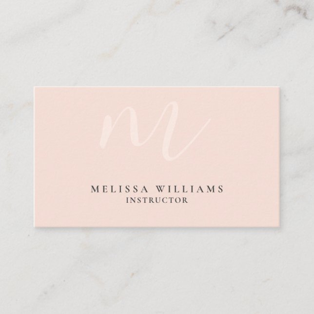Modern Minimalist Luxe Monogrampastellrodnad Visitkort (Framsida)