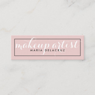 Modern minimalist makeup för elegantrodnadrosor mini visitkort