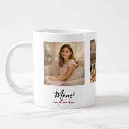 Modern Minimalist Mamma Personlig Foto & Namn Minn Jumbo Mugg