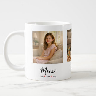 Modern Minimalist Mamma Personlig Foto & Namn Minn Jumbo Mugg