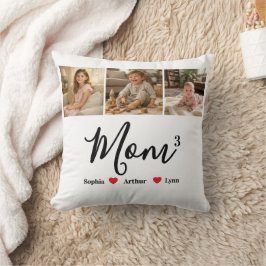 Modern Minimalist Mamma Personlig Foto & Namn Minn Kudde