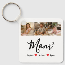 Modern Minimalist Mamma Personlig Foto & Namn Minn Nyckelring