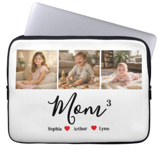 Modern Minimalist Mamma Personlig Fotografi & Namn Laptop Fodral