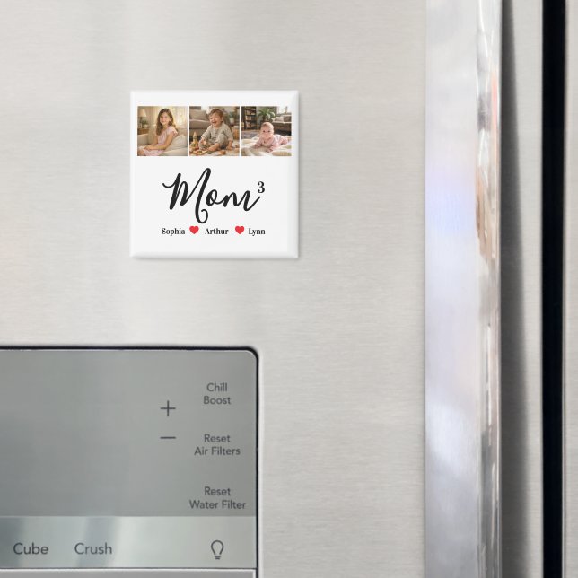 Modern Minimalist Mamma Personlig Fotografi & Namn Magnet (In Situ (Fridge))