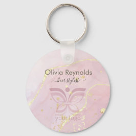 Modern minimalist Marble Struktur Overlay Rosa Gul Nyckelring