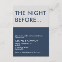 Modern minimalist marinblå grå repetitionsmiddag