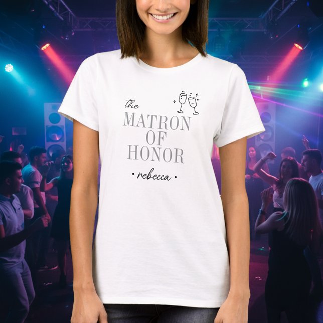 Modern Minimalist Matron Honor Script Bachelorette T Shirt (Skapare uppladdad)