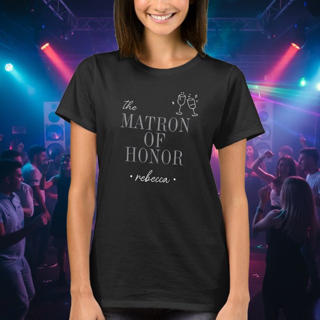 Modern Minimalist Matron Honor Script Bachelorette T Shirt (Skapare uppladdad)