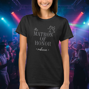 Modern Minimalist Matron of Honor Script Möhippa T Shirt