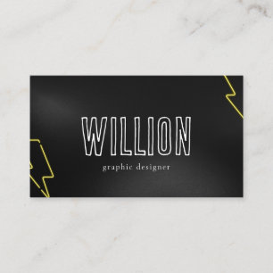 Modern minimalist Matt Black Designer Visitkort