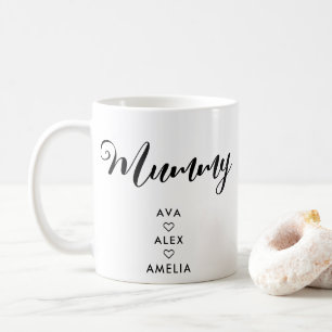 Modern minimalist med namn Mors dag Mummy Kaffemugg