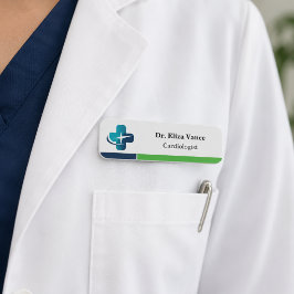 Modern minimalist medicinsk personal Anpassad namn Namnbricka