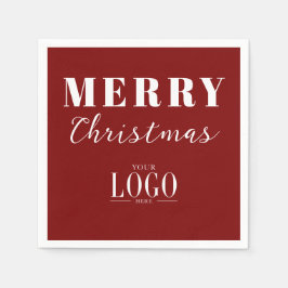 Modern Minimalist Merry Christmas Company Logo Pappersservett