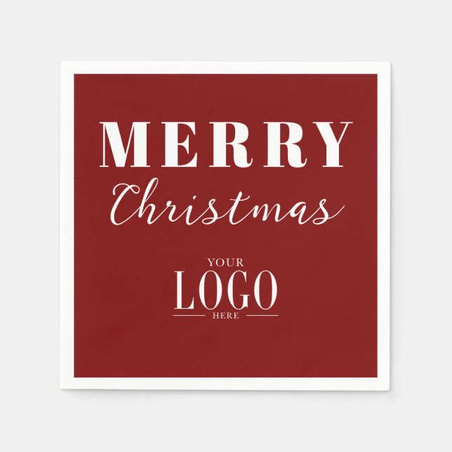 Modern Minimalist Merry Christmas Company Logo Pappersservett (Framsidan)