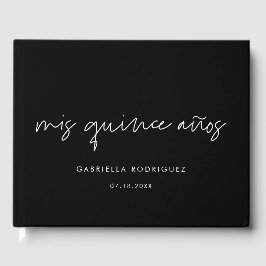 Modern minimalist Mis quince años 15-årsdag Gästböcker