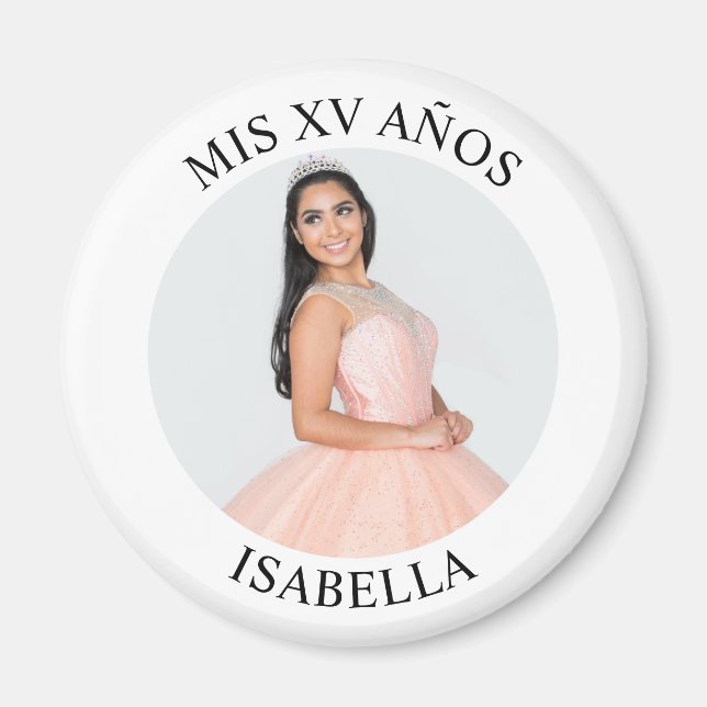 Modern minimalist Mis XV Años Photo Magnet (Framsidan)